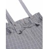 Gray  Plaids Suspender Pants