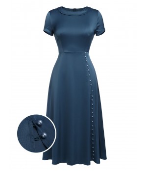 Blue  Pearl Buttons Darlene Dress