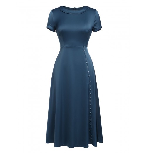 Blue  Pearl Buttons Darlene Dress