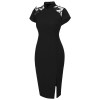 Black  Butterfly Backless Pencil Dress