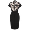 Black  Butterfly Backless Pencil Dress