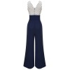  Polka Dot Patchwork Button Jumpsuit