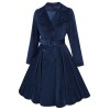 Navy Blue  Velvet Long Coat