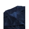 Navy Blue  Velvet Long Coat