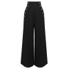 Black  Solid Suspender Pants