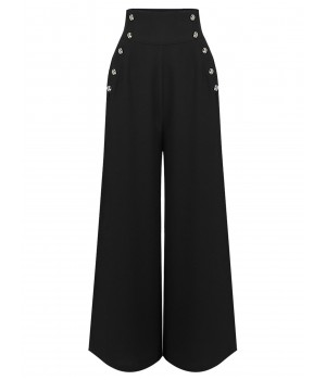 Black  Solid Suspender Pants