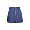 2PCS  Patchwork Flag Tops & Denim Blue Shorts