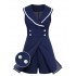 Navy Blue  Sailor Collar Romper