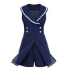 Navy Blue  Sailor Collar Romper