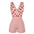 Strawberry Pink  Patchwork Lace Romper