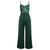 Green  3D Floral Strap Patchwork Jumpsuit