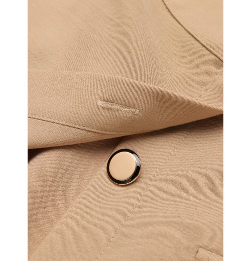 Khaki  Big Pockets Button Skirt