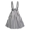 Black & White  Stripes Suspender Skirt