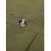 Army Green  V-Neck Button Waist Tie Romper