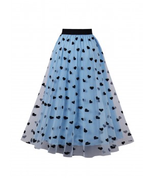  Heart High Waist Swing Skirt