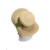  Green Ribbon Raffia Sun Hat