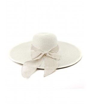 Ribbon Wide Brim Raffia Sun Hat