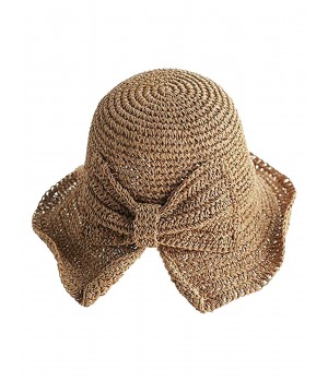  Solid Bowknot Raffia Sun Hat