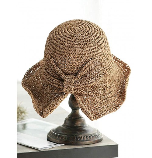  Solid Bowknot Raffia Sun Hat