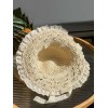 Beige Hand-made Lace Bow Sun Hat