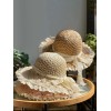  Hand-Made Lace Bow Sun Hat