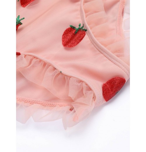  Lace Strawberry Cami Tankini Set