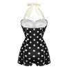 Black  Polka Dots Halter Swimsuit