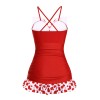  Polka Dot Bowknot Patchwork Swimsuit