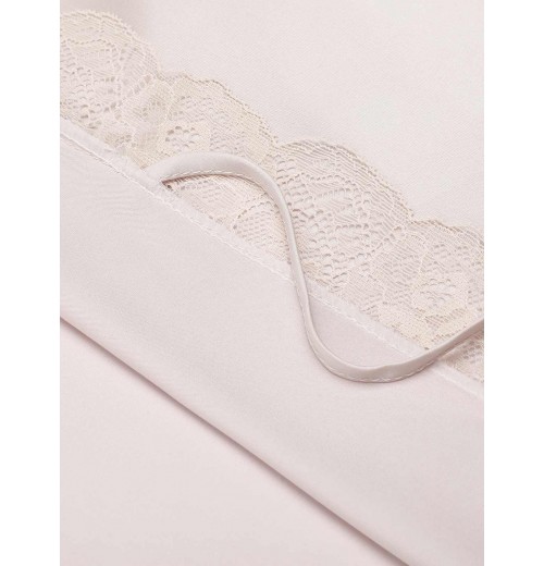 Light Pink  Lace-up Satin Sleepwear