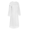 White  Solid Lantern Sleeve Nightgown