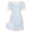 2PCS Light Blue  Knot Lace Sleepwear